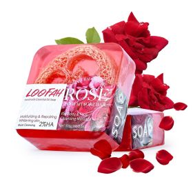 Transparent Handmade Plant Essential Oil Soap (Option: Luffa Rose With Label)