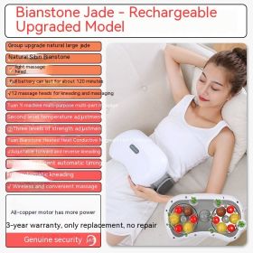 Stone Abdominal Back Waist Neck Massager (Option: White Rechargeable)