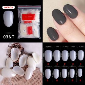 1 Bag 500PCS Artificial Nail Art Tips;  Coffin Long Square Stiletto Nail Fake Tips (Color: 03NT)