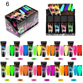 12 Color A Set Quick Extension Gel Sequins Set Nail Phototherapy Crystal Extension Gel Poly Gel Set (Color: 6)