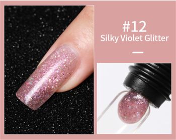 AS Brand 30ml Glitter Nude Pink Clear Polygels Acrylic Extension Hard Nail Gel Builder For Nails (Color: 012#)