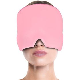 Gel Cold Headache Ice Cap Migraine Relief Cap Stress Relax Pain Head Hot Cold Therapy Cold Pack Eye Mask Ice Hat Massage Tool (Ships From: China, Color: Pink-Single)