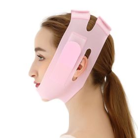 Women Chin Cheek Silicone Face Slimming Bandage Lift Up Belt V Line Face Shaper Facial Anti Wrinkle Strap Skin Care Beauty Tools (Color: pink)