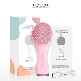 Waterproof Sonic Facial Cleansing Brush - Deeply Cleanses and Massages Skin for a Smooth, Refined Look (Color: pink)