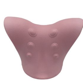 Pain Relief Spinal Correction Cervical Stretch Muscle Relaxation Traction Neck Stretch Shoulder Massage Pillow (Color: pink)