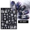 1 piece New nail stickers ins stereo 5D embossed Christmas snowflake French adhesive nail stickers