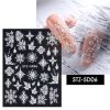 1 piece New nail stickers ins stereo 5D embossed Christmas snowflake French adhesive nail stickers