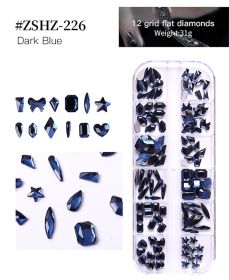 1Box High Quality 3D Flat Back Luminous AB Crystal Stone Mixed Size Charm Nail Art Rhinestone Design (Color: #ZSHZ-226)