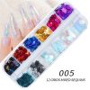 1Box 12 Girds 5 Colors various styles of Nail Art Sequins Different Size Mixed Nail Art Decorations Nails Accessories