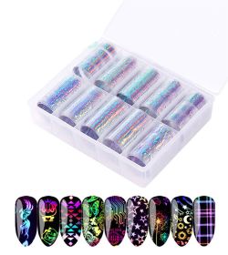 1 Box Nail flame sticker decoration waterproof 2021 new ins wind color lasting nail polish glue decorative sticker sheet (design: 2)