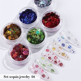 6PCS/Set Nail Beauty Chrome Glitter Kit;  Nail Sequin Nail Art Mirror Powder Decoration (design: 4)