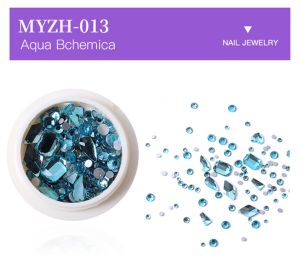 1Box Crystal Clear Mixed Design Nail Back Flat Rhinestone Crystal Glass Stone Jewelry (Color: MYZH-013)