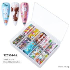 1Box Spot The Whole Network New Product 2022 New Nail Art Transfer Paper Flower Laser Butterfly Character Punk Star Transfer Paper Nail Stickers (design: TZ0306-01)