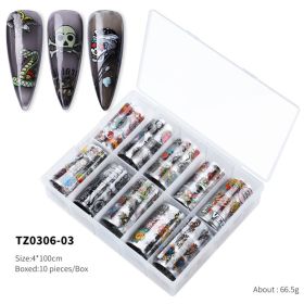 1Box Spot The Whole Network New Product 2022 New Nail Art Transfer Paper Flower Laser Butterfly Character Punk Star Transfer Paper Nail Stickers (design: TZ0306-03)