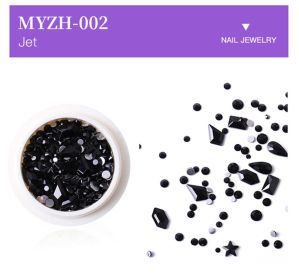 1Box Crystal Clear Mixed Design Nail Back Flat Rhinestone Crystal Glass Stone Jewelry (Color: MYZH-002)