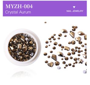 1Box Crystal Clear Mixed Design Nail Back Flat Rhinestone Crystal Glass Stone Jewelry (Color: MYZH-004)