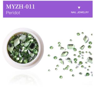 1Box Crystal Clear Mixed Design Nail Back Flat Rhinestone Crystal Glass Stone Jewelry (Color: MYZH-011)