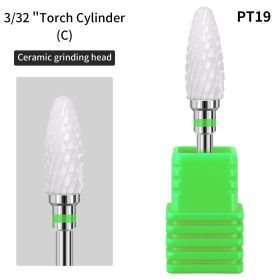 1 piece Nail Art Ceramic Unloading Polishing Head to Dead Skin Polishing Machine Nail Tool Polishing Head Replacement Head (Color: PT-19)