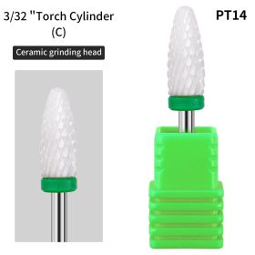 1 piece Nail Art Ceramic Unloading Polishing Head to Dead Skin Polishing Machine Nail Tool Polishing Head Replacement Head (Color: PT-14)