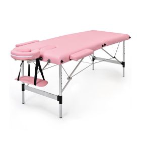 Portable Massage Table Adjustable Facial Salon Spa Bed (Type: Beauty & Health Supplies, Color: pink)