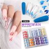 1 Box Nail flame sticker decoration waterproof 2021 new ins wind color lasting nail polish glue decorative sticker sheet