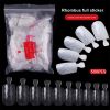 1 Bag New manicure rhombus full-stick nail piece diamond-shaped full-stick nail piece natural color fake nail natural color fake nail practice nail pi